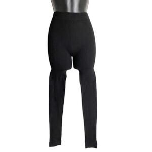Colorful sz ONE SIZE black thermal thick legging NWT‎